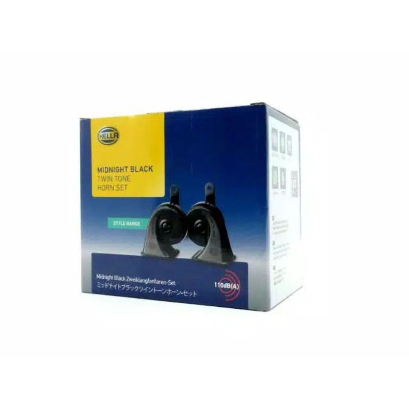 klakson horn MOBIL MOTOR model keong MERK  hella two-tone 12 volt hitam black