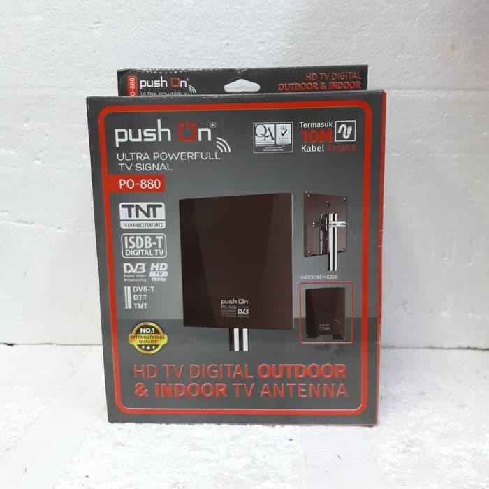 ANTENA TV PUSH ON PO-880 + KABEL 10 M INDOOR / OUTDOOR LUAR DALAM