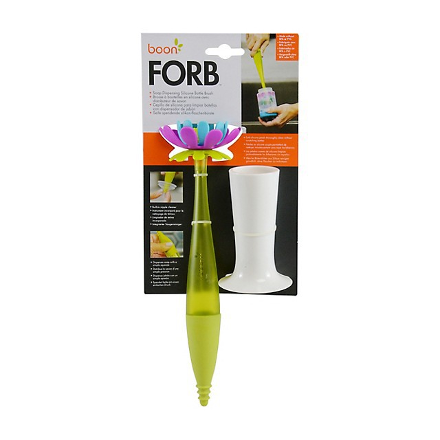 Boon Forb Soap Dispensing Silicone Bottle Brush