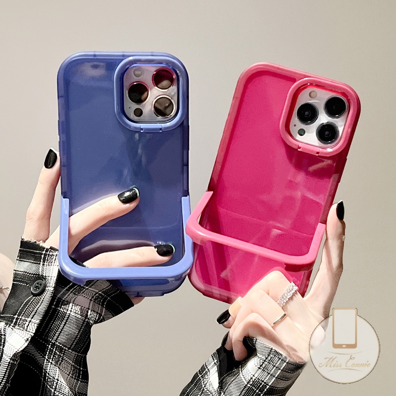 2 in 1 Soft Case TPU Fluorescent Stand Holder Kickstand Cover IPhone 11 13 12 Pro MAX 7Plus 8Plus XR X XS MAX 2 in 1