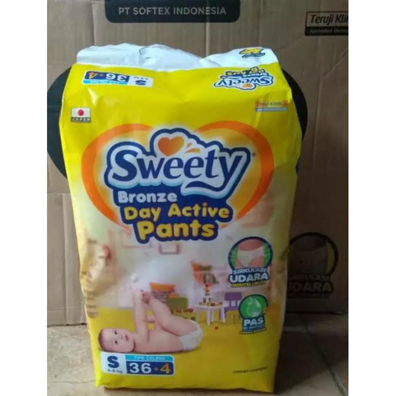 pampers sweety bronze pants ukuran s 36+4