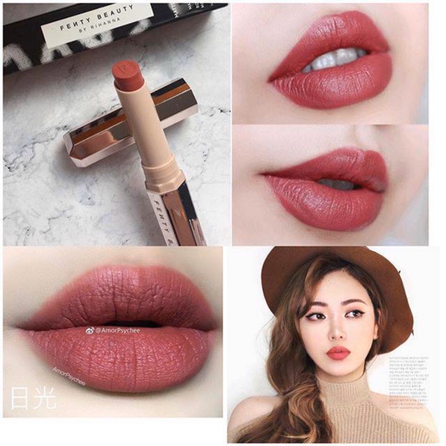 New Fenty Beauty By Rihanna Mattemoiselle Plush Matte Lipstick Shade Spanked Shopee Indonesia