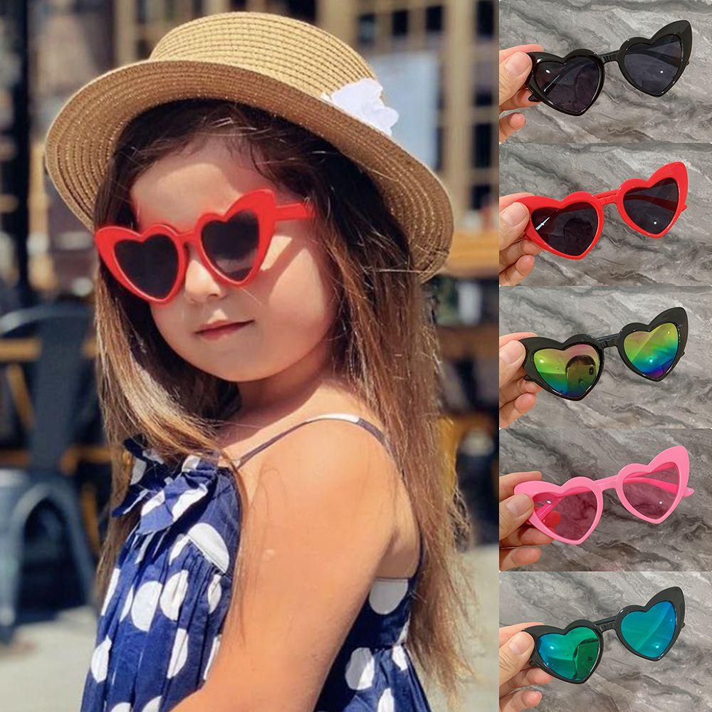 [POPULAR] Vintage Kids Sunglasses Fashion Love Heart Glasses Heart-Shaped Sunglasses Cute UV400 Protection Children Eyewear Children Sun Glasses