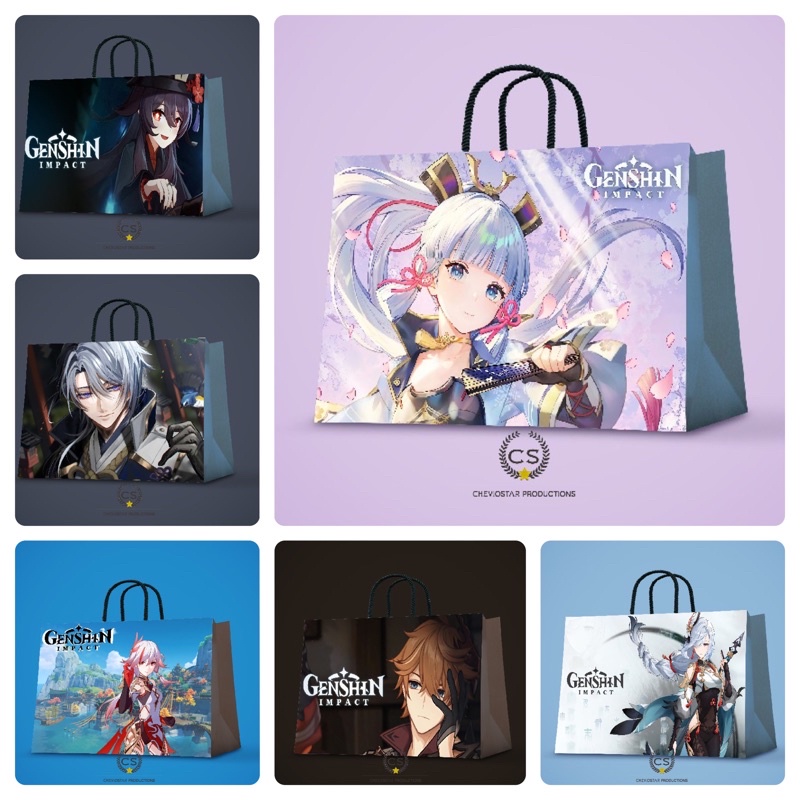 

Paper bag genshin impact/Paper bag kertas kado/goodie bag/tas kado/ paper bag/tas kertas/souvenir ultah/paperbag custom/tas goodie bag/tas kado/kotak kado/kertas kado Gift box wrapping paper Hand bag paper bag Clothing store bag Kraft paper Shopping bag