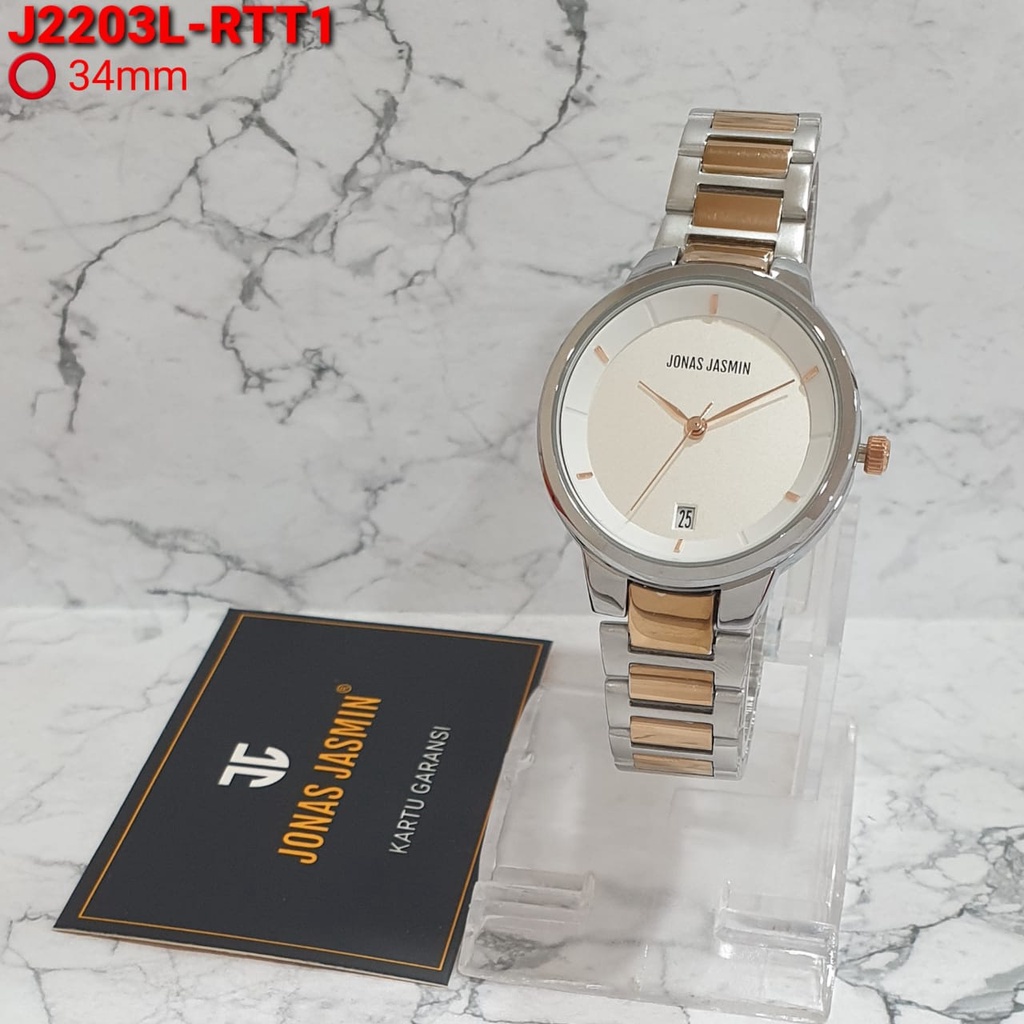 JAM TANGAN WANITA JONAS JASMIN TANGGAL AKTIF/ Jam Tangan Wanita Fashion Jonas Jasmin HL 9890 Tanggal Aktif / JAM TANGAN WANITA,JONAS JASMIN,Type=JJ2203,ORIGINAL.