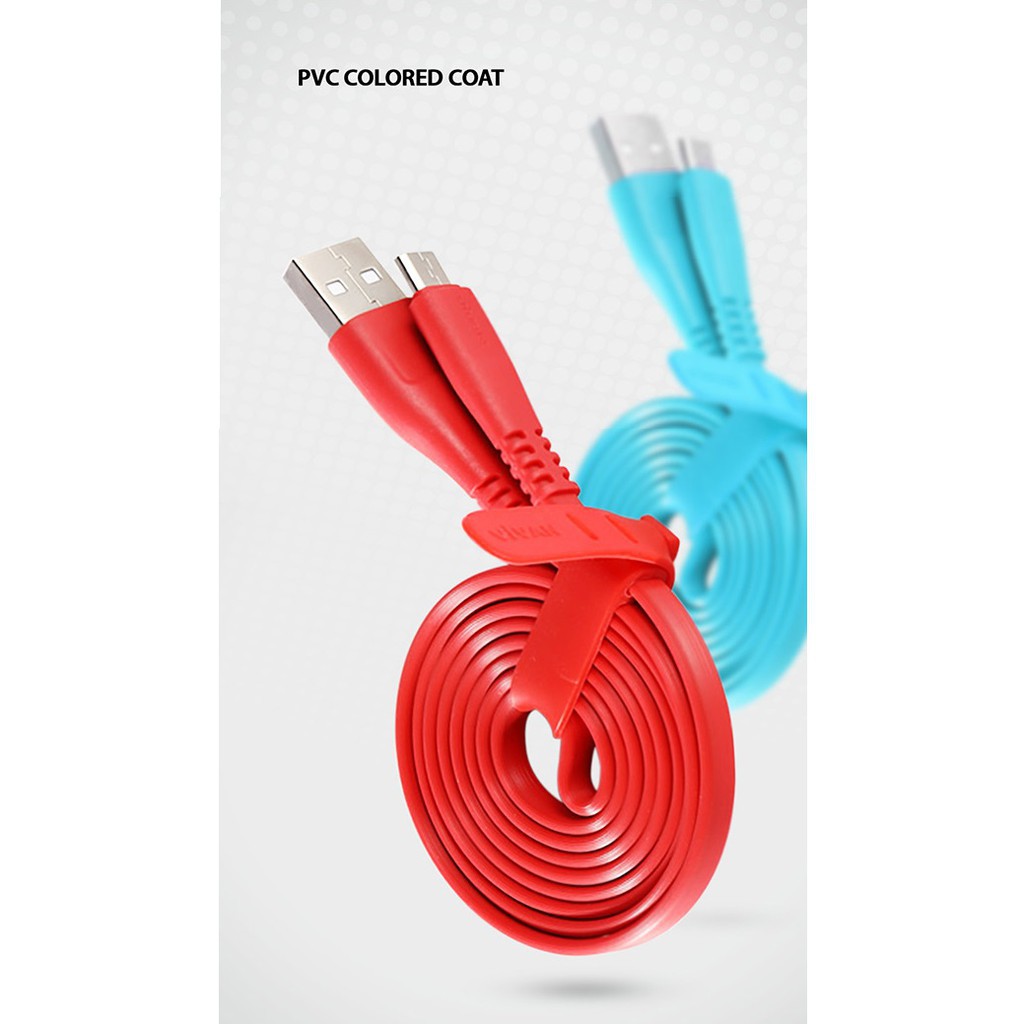 Kabel Data Fast Charging Vivan CSM100S 1M Micro Cable Data For Android