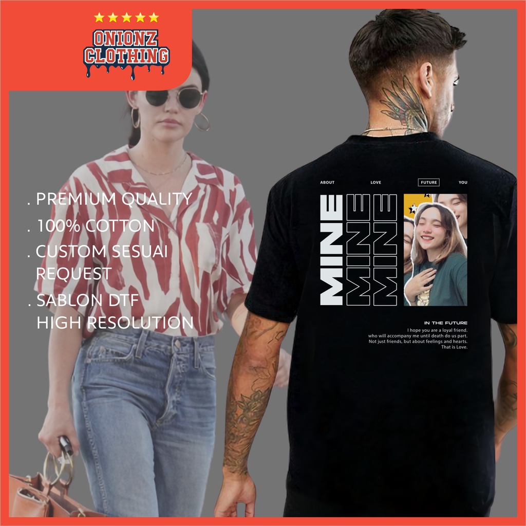 Kaos Custom Desain Aesthetic ( Cod ) / Kaos Streetwear / Bisa Custom Kata / Custom Foto Kamu