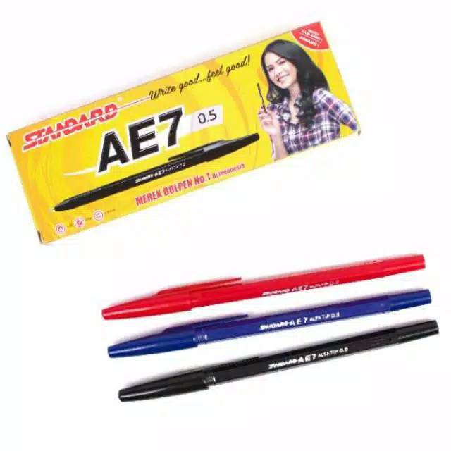 

[DUNIA ATK]PULPEN/BALLPOINT STANDARD AE7 (12PCS) TERSEDIA WARNA HITAM MERAH BIRU