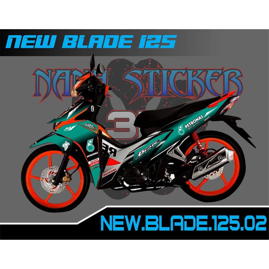 STRIPING VARIASI NEW BLADE 125 PETRONAS - Sticker Striping Variasi List Honda NEW BLADE CODE 02