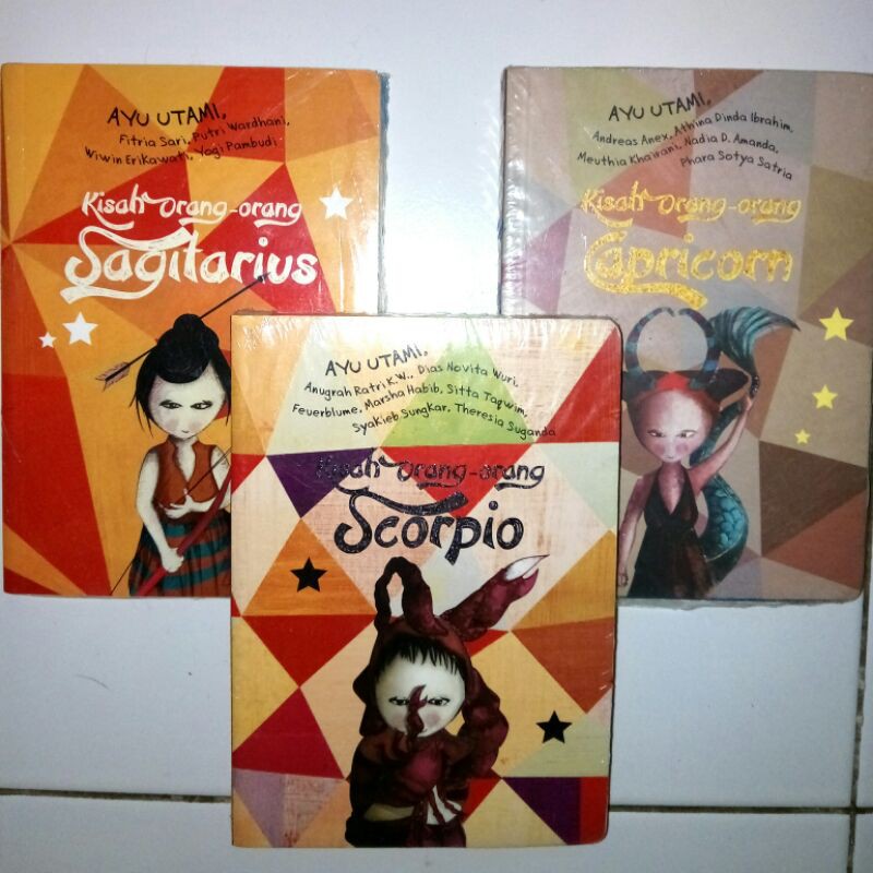 Buku Kumpulan Cerpen Kisah Orang-Orang Capricorn, Sagitarius, Scorpio. Untuk Kado Ultah (1 Buku)