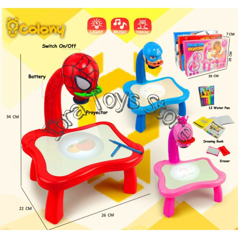 

MEJA BELAJAR ANAK ANAK LUCU Captain Meja Belajar Gambar Menggambar Lukis Melukis Proyektor Projector Projektor Tulis Menulis Whiteboard White Board Mainan Anak Permainan Edukasi