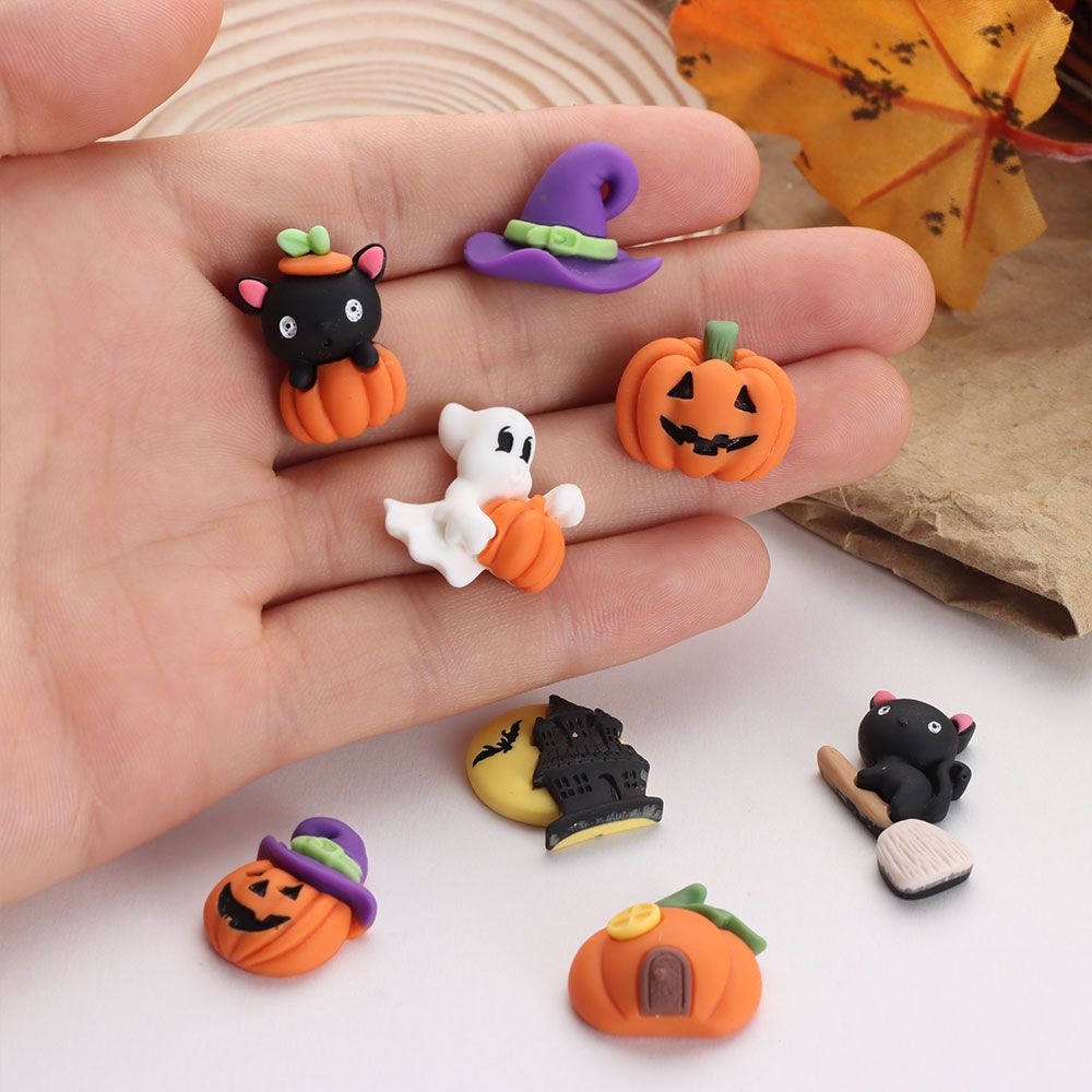 TOP Halloween resin craft kit Halloween Accessories Party supplies DIY Decoration Resin Cabochon Embellishments Decoration Crafts Miniature Ornament Mini Bat Pumpkin Ghost Decor Gifts