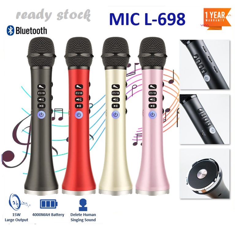 Microphone Karaoke Wireless Bluetooth Speaker Portable-L-698 MIC