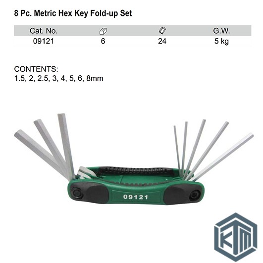 Kunci L Set Portable 8 pcs FOLDUP 09121 (METRIC) Sata Tools