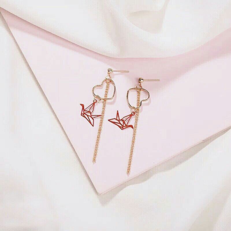 

[AB01] Korean Earrings Origami Fly Bird