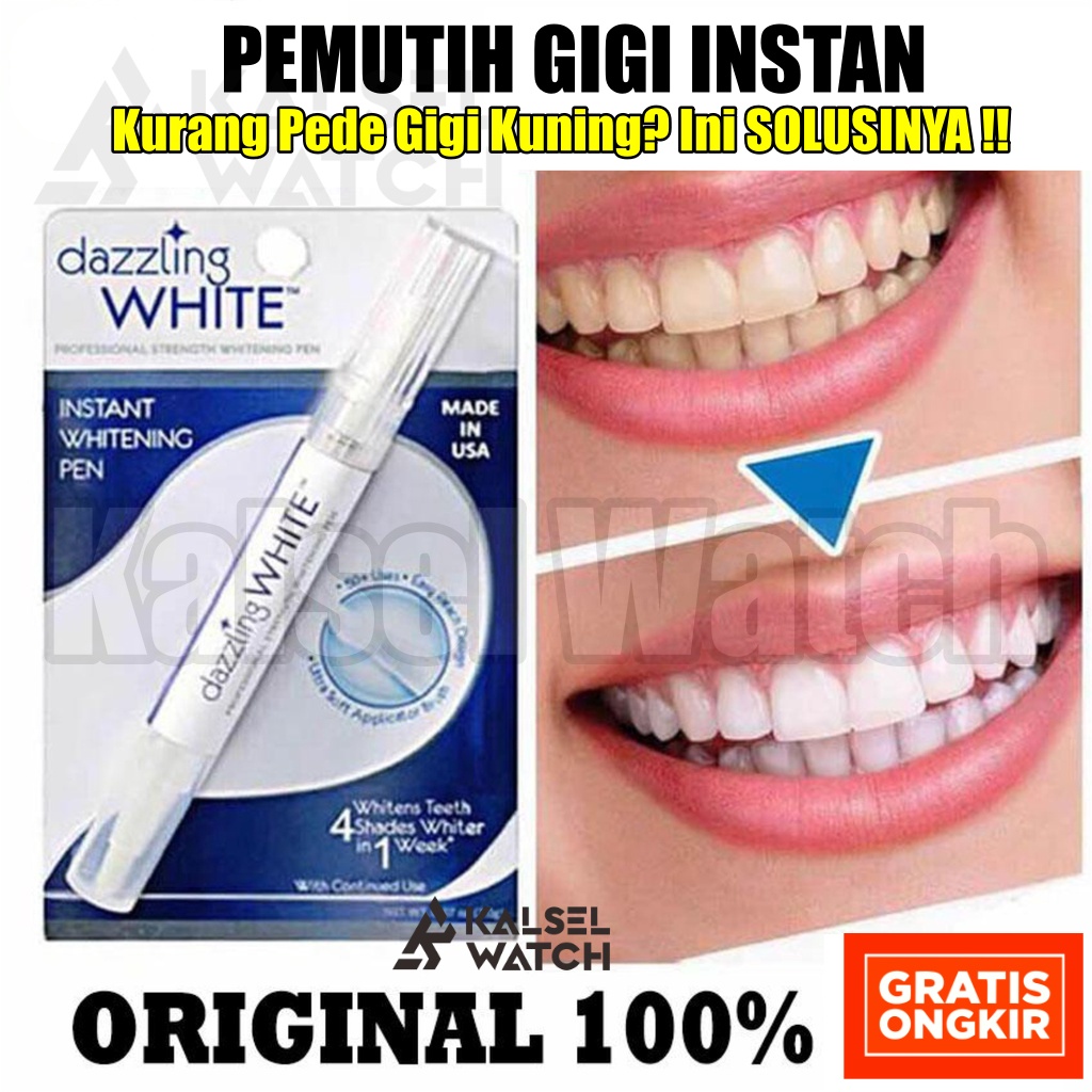 Pemutih Gigi Instant Dazzling White Teeth Whitening Pen Gel 100% Original Dazling / Pemutih Gigi Bahan Gel Peroksida Teeth Whitening Rotary Peroxide Gel Too / Pemutih Pasta Gigi Kuning Permanen Pemutih Kuas Gigi Ampuh Instant Whitening