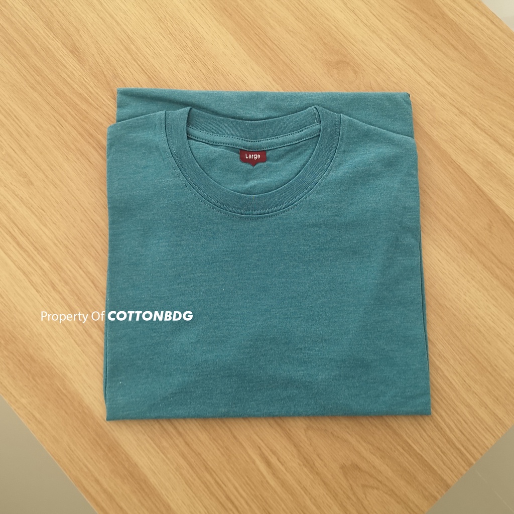 KAOS POLOS PRIA TEAL MISTY TANGAN PENDEK UKURAN S-XL BAHAN TWOTONE 30S ORGINAL