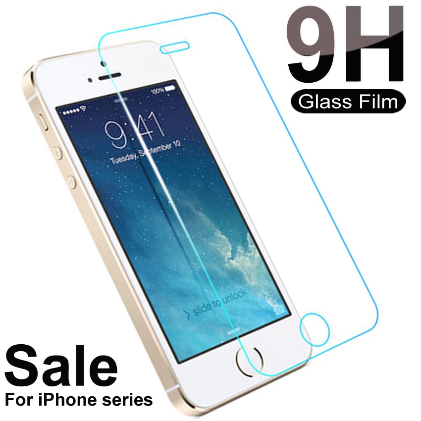 Pelindung Layar Tempered Glass 9H Untuk iPhone 5 6 6s 7 8 Plus X XS Max XR 11 12 Pro Max SE 2020 2022 SE3