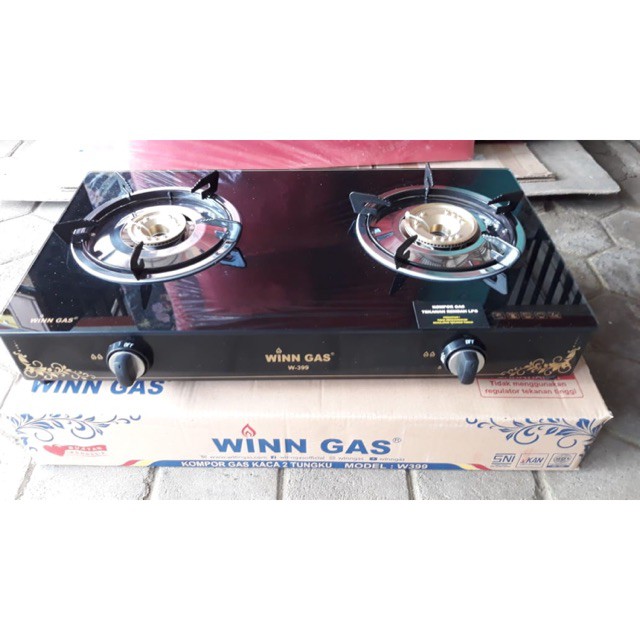Kompor Gas 2 Tungku Kaca W399 Winn Gas