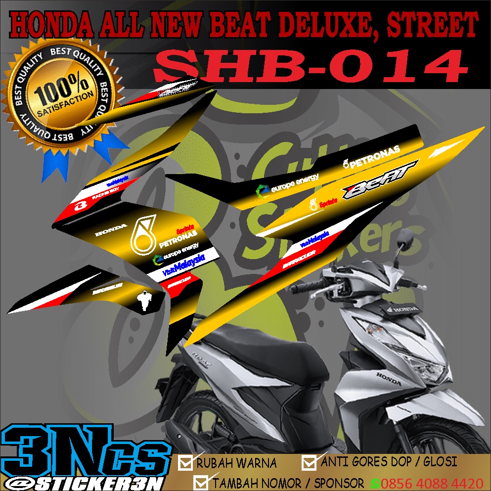 Stripping Honda Beat Deluxe CBS ISS, Sticker Variasi 014 Honda Beat Street CBS ISS, Stripping Honda 
