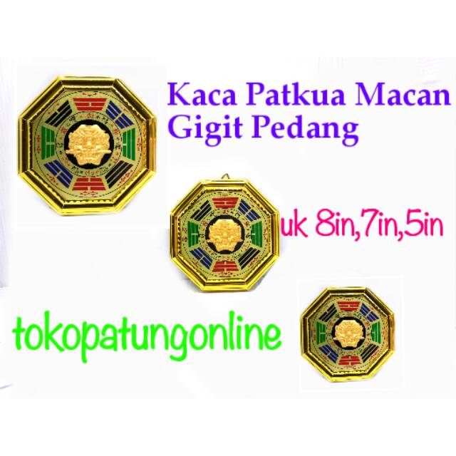 Kaca Ba Gua Patkua Macan Gigit Pedang