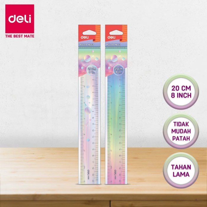

TULIS-ALAT- DELI PENGGARIS 20 CM, 8 INCH TIDAK MUDAH PATAH & TAHAN LAMA EH653 -ALAT-TULIS.