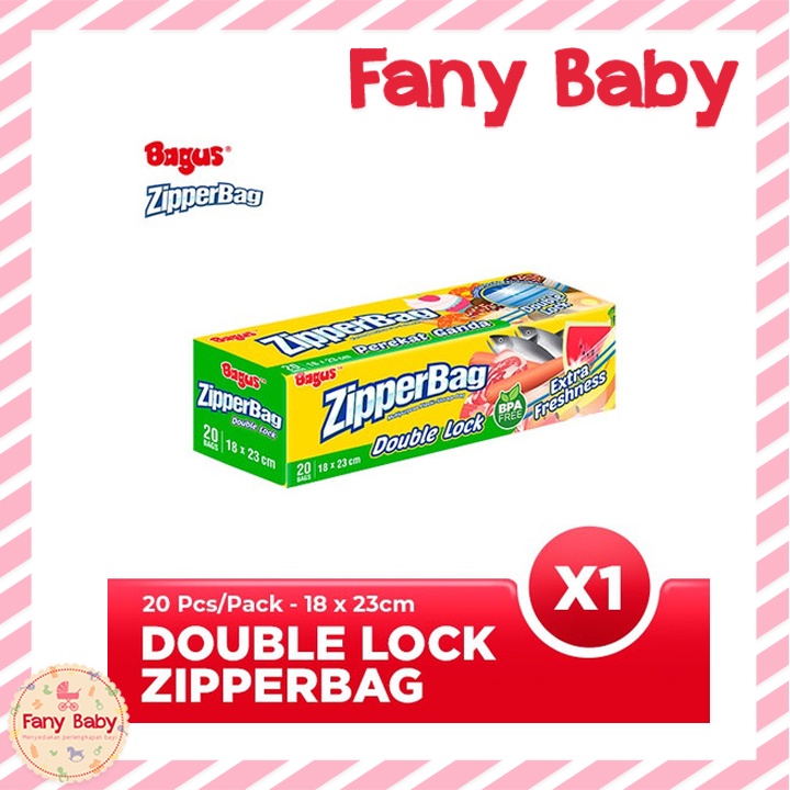 BAGUS ZIPPERBAG 18X23CM 20BAGS