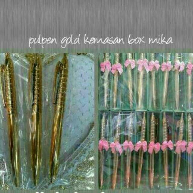 

Sovenir pens emas murah unik