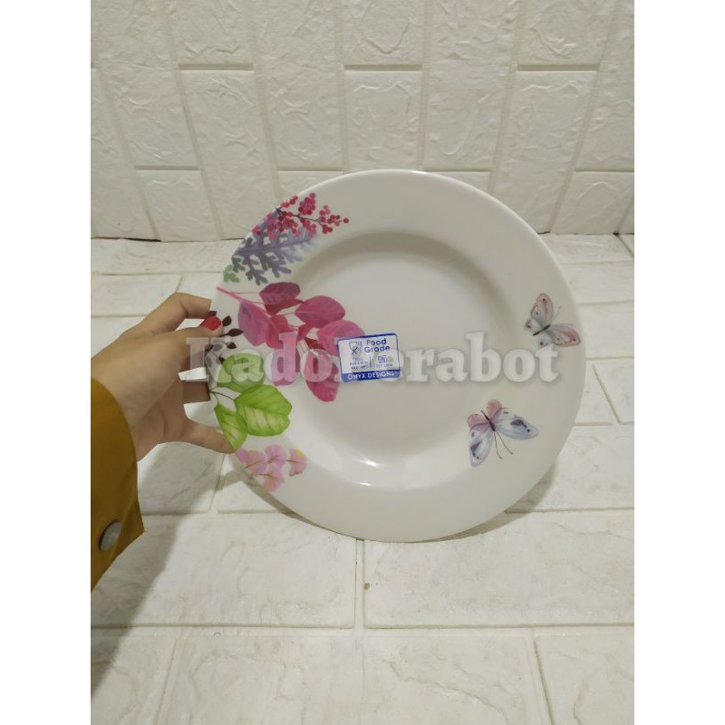 piring makan seraphina 9 inch - piring makan kembang cantik - piring