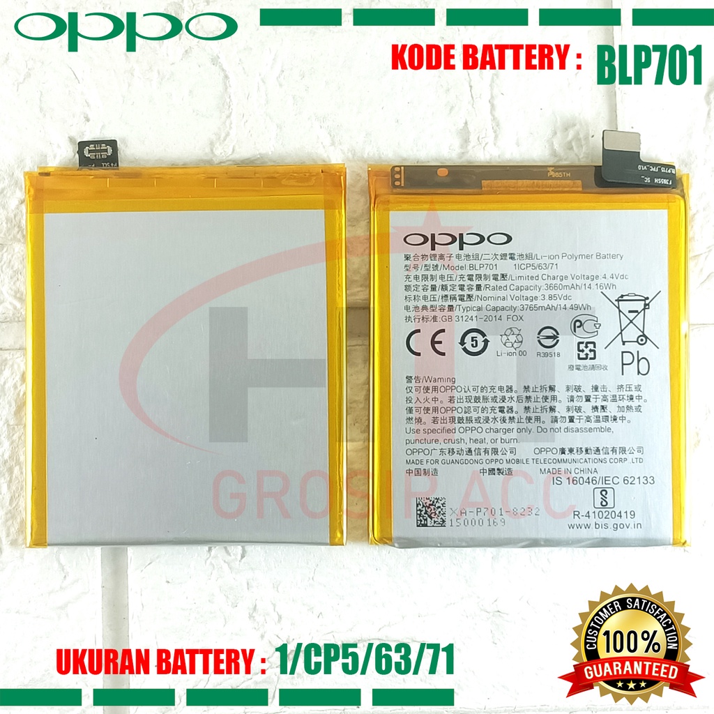 Baterai Battery BLP701 OPPO Realme X Oppo K3 Reno Life