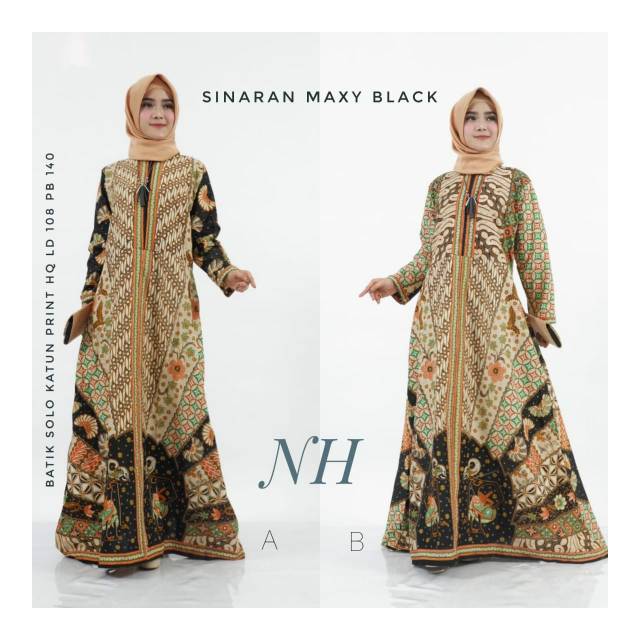 Batik Gamis Sinaran Maxi Modern Fashion Wanita Batik Solo