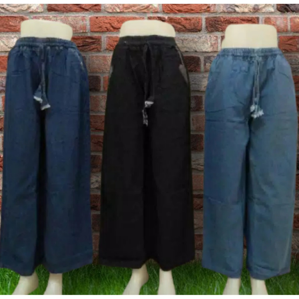 Celana Kulot Jeans Panjang Wanita Dewasa / Basic Kulot Jeans