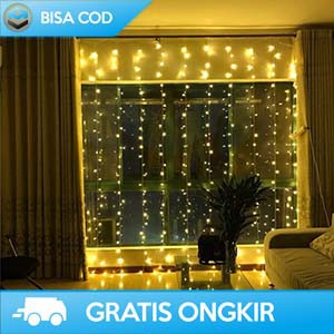 LAMPU DEKORASI PELAMINAN/WEDDING ORI TAFFLED LAMPU TIRAI 3x3 m GORDEN