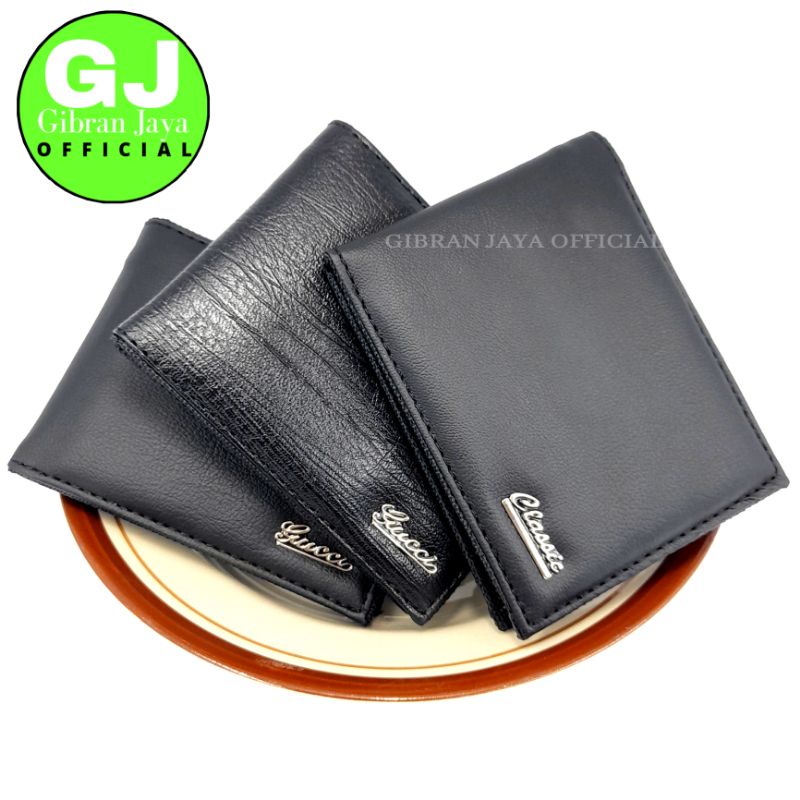 Dompet Pria Kulit Sintetis Hitam Resleting