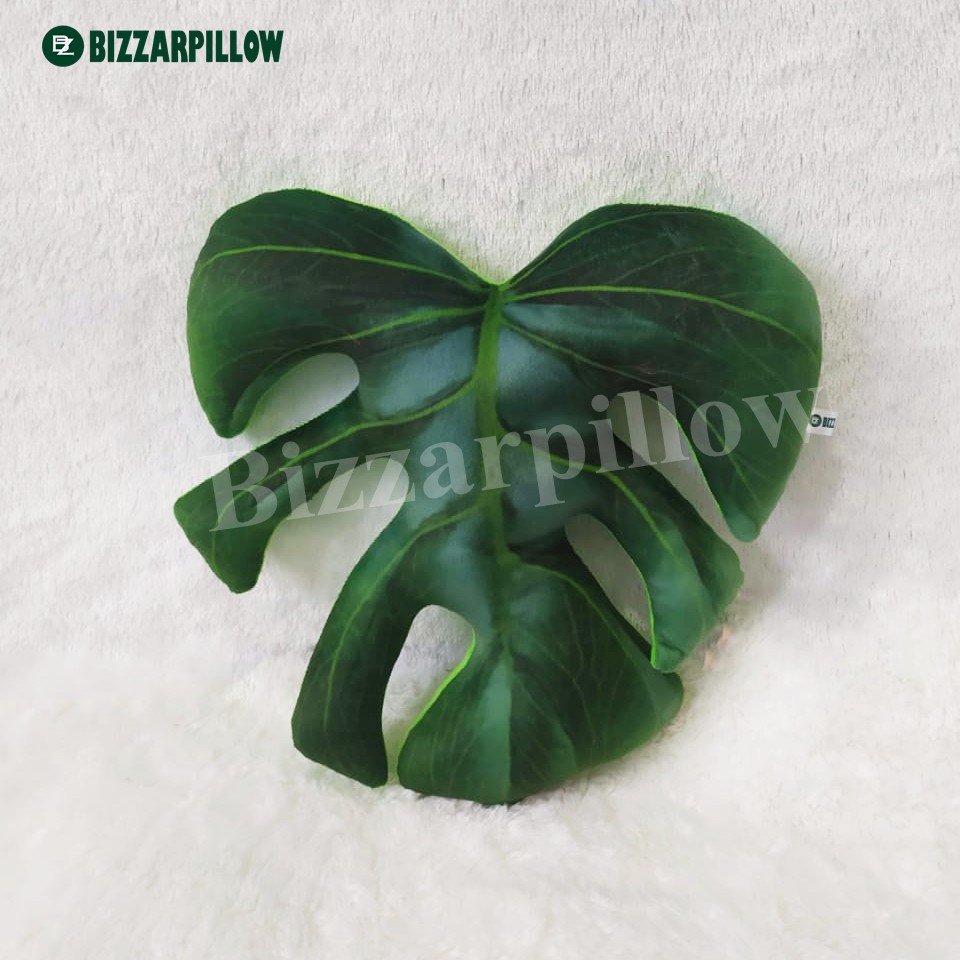 Bizzarpillow Bantal Sofa Bantal Daun Monstera Fullprint Depan Belakang Size M BZ152