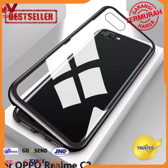 CASE OPPO REALME C2 A1K MAGNET MAGNETIC GLASS METAL BACK COVER