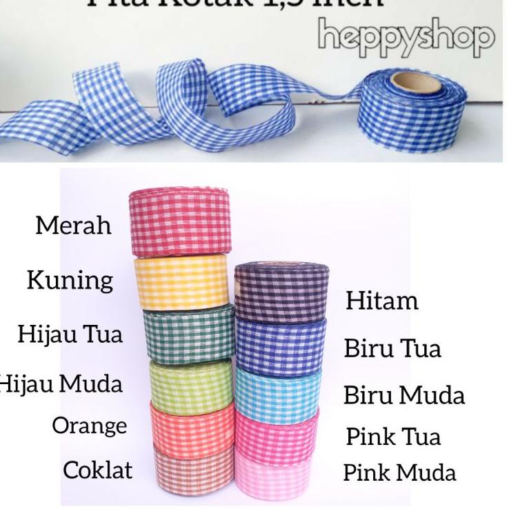 

(szrv -7) Pita Kotak 1,5 inch, Pita Motif Kotak 394PXAO