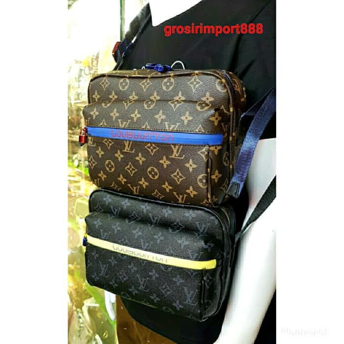 Tas selempang Lv semi premium unisex - Mono Hitam