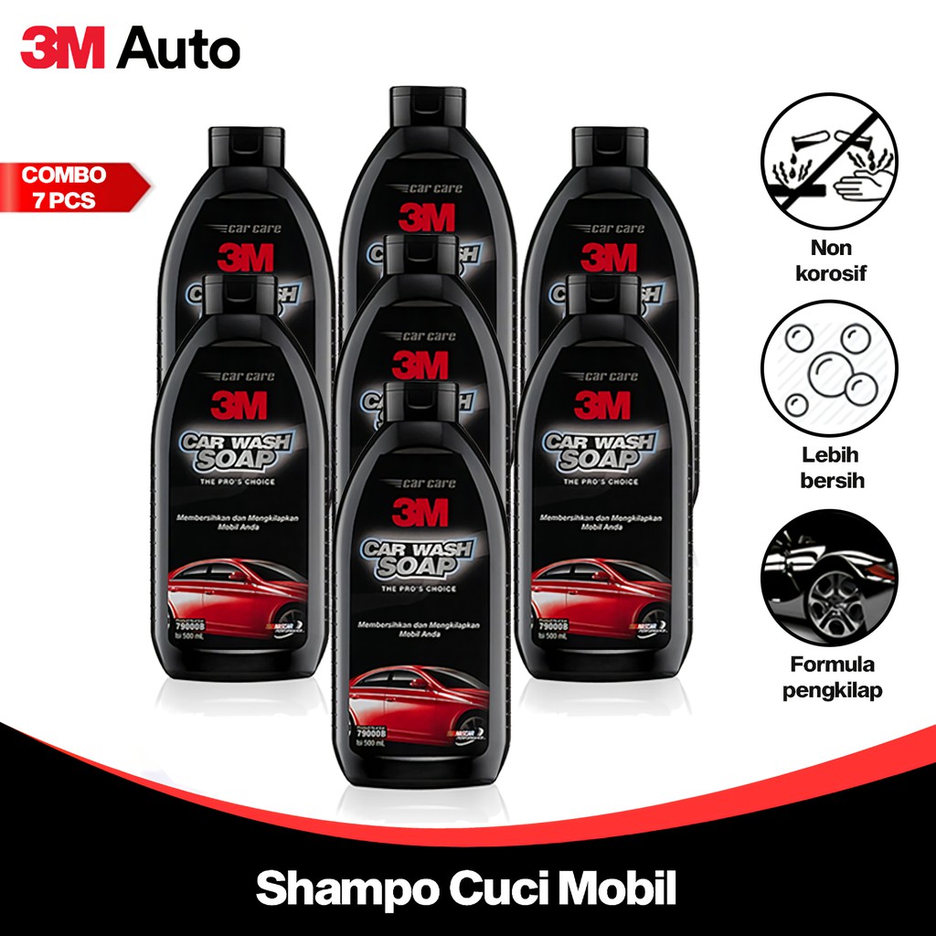 3M Auto Sabun Pencuci Mobil COMBO 7 Pcs Car Wash Soap Shampoo Motor Non Korosif CMB07-3M-79000B