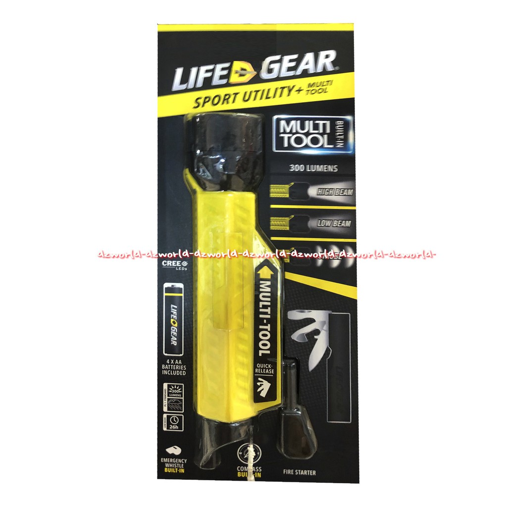 Life Gear Sport Utility Multi Tools 300lumens Senter Dengan Peralatan