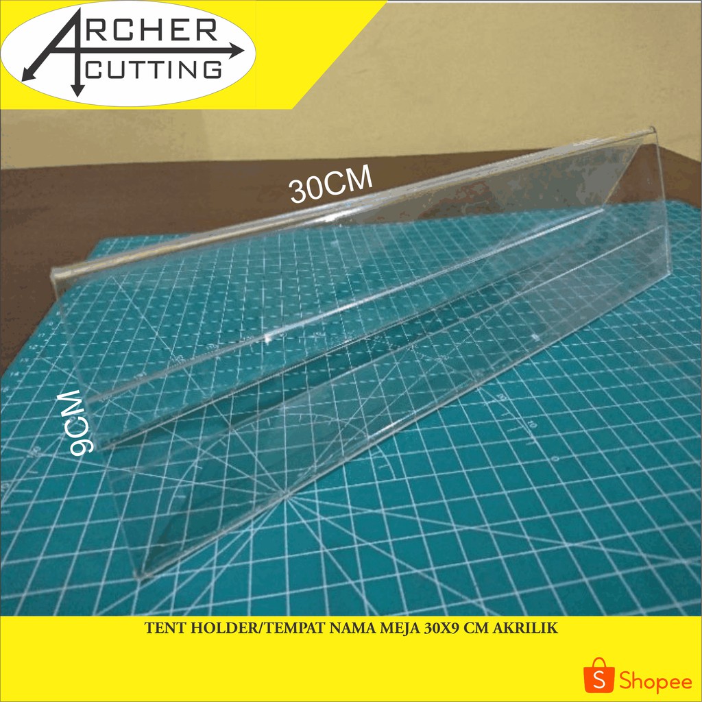 tempat kartu nama / tempat kartu bisnis / nomor meja / tent holder 30x9 cm akrilik