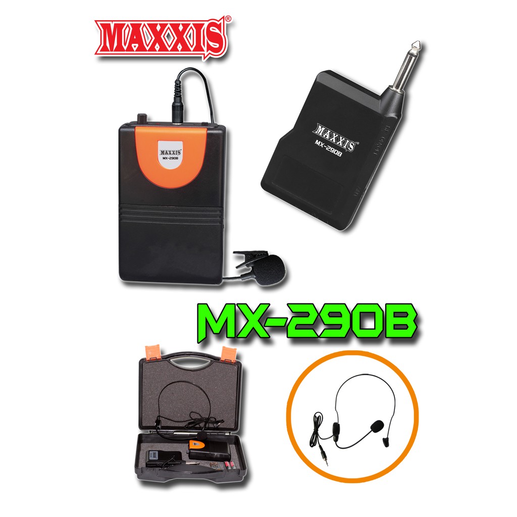 Mic Wireless MX 290 Bandol + Koper / Wireless Microphone MAXXIS MX - 290 / Mic Clip On MX-290 Jepit