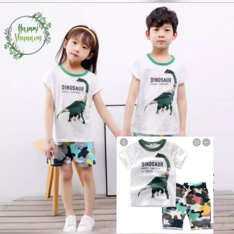 SETELAN ANAK BAJU ANAK TERLARIS DAN TERMURAH MOTIF DYNO ARMY.