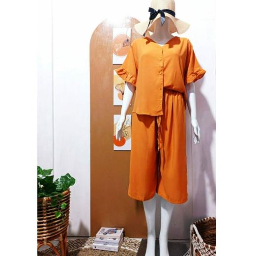 [Es31au22ž] SETELAN 7/8 / PIYAMA POLOS BUSUI/ MILI SET/SET KULOT/CELANA KULOT/SETALAN RAYON