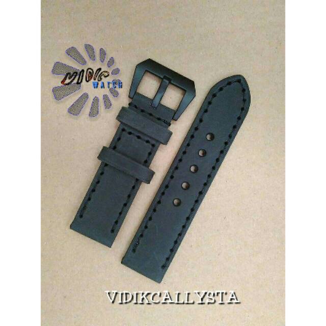 LEATHER STRAP 24 ORIGINAL EXPEDITION ALEXANDRE CHRISTIE / TALI KULIT UNIVERSAL HITAM 24MM