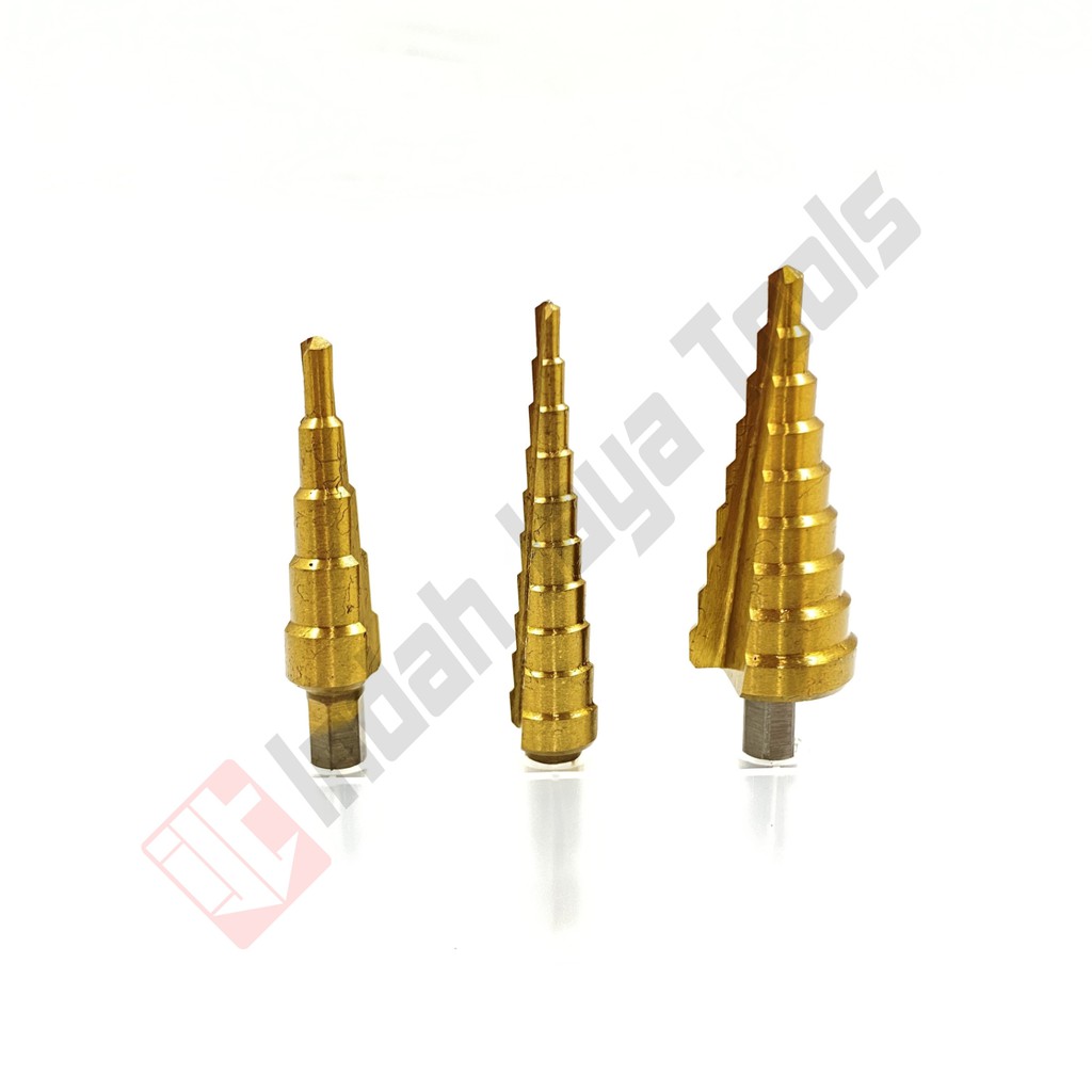 FUJIYAMA Step Drill Set 3 Pcs - Bor Pagoda 4-12 3-12 4-20 mm