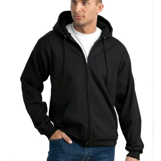 Jaket Sweater Hoodie Zipper List Resleting Pria Fleece Risleting - Marun