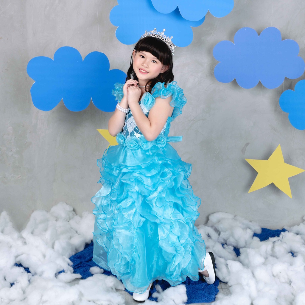 Zunaira Dress Anak Ruffle Organdi Elegan AK35 2-8