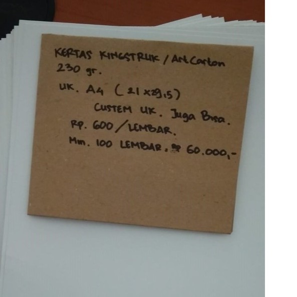 

Kertas ArtCarton/Kingstruk 230 gsm
