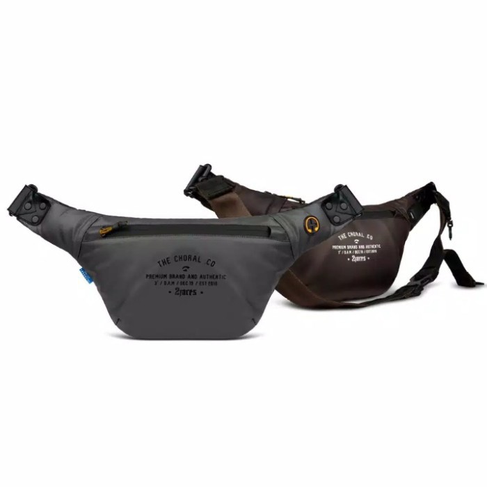 Waistbag Vegas Grey Brown Waistbag Choral Tas Selempang Pria Sport Diskon
